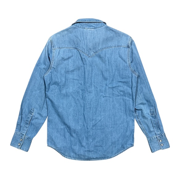 NWT Levi's Barstow Western Standard Pearl Snap Button Blue L/S Shirt Mens Small - Picture 2 of 13